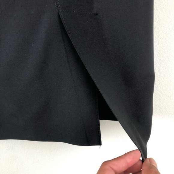 Theory- Black Pencil Skirt bow ribbon belt hem - Picture 7 of 13